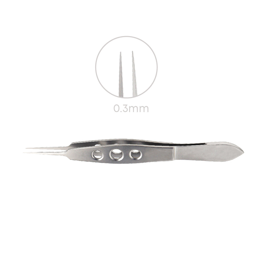 McPherson Plain Corneal Forceps, Straight, 0.3 mm, Overall Length 10.5 cm