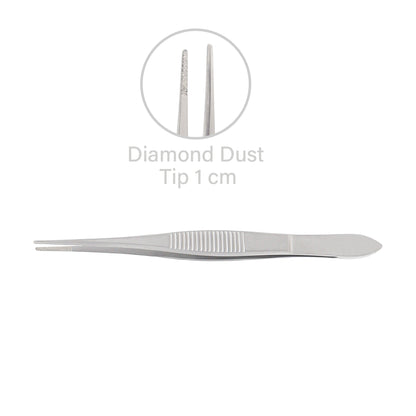 Bandage Lens Forceps – 10.5cm with Diamond Dust Tip