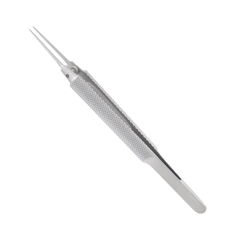 Tennant Tying Forceps, straight, with guide pin, delicate smooth jaws, 0.5 x 6 mm tying platform, 11 cm - Stellmacher Instruments inc.