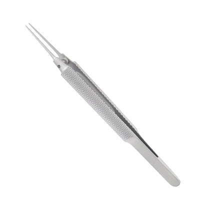 Tennant Tying Forceps, straight, with guide pin, delicate smooth jaws, 0.5 x 6 mm tying platform, 11 cm - Stellmacher Instruments inc.