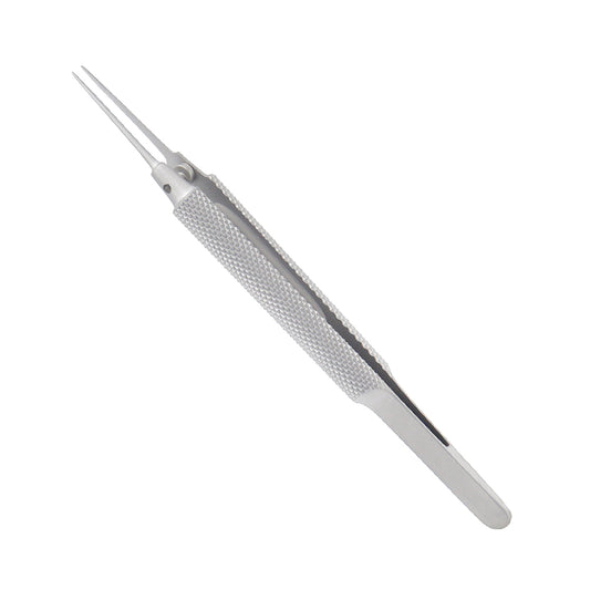 Tennant Tying Forceps, straight, with guide pin, delicate smooth jaws, 0.5 x 6 mm tying platform, 11 cm