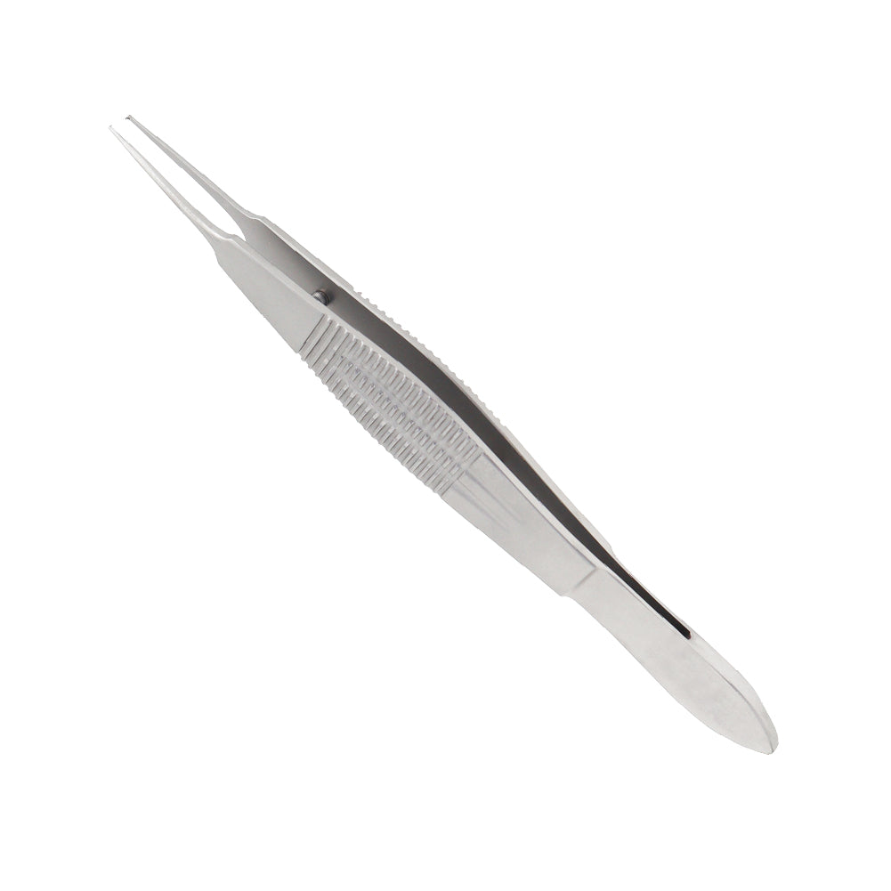 Castroviejo Suture Forceps, 1 x 2 teeth, 0.9mm, wide handle, overall length 11.5 cm - Stellmacher Instruments inc.