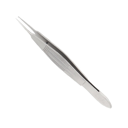 Castroviejo Suture Forceps, 1 x 2 teeth, 0.3mm, wide handle, overall length 11.5 cm - Stellmacher Instruments inc.