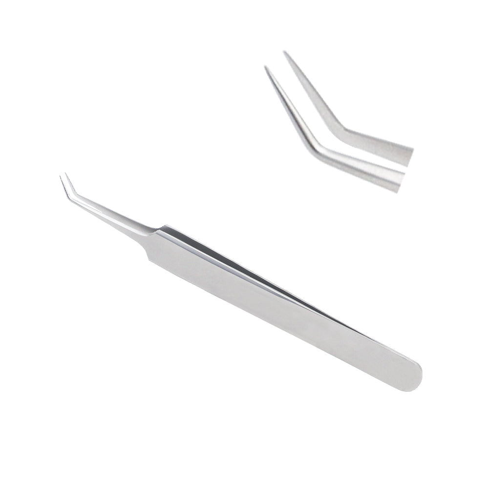 Jewelers forceps angled, No. 6, overall length 11.5 cm