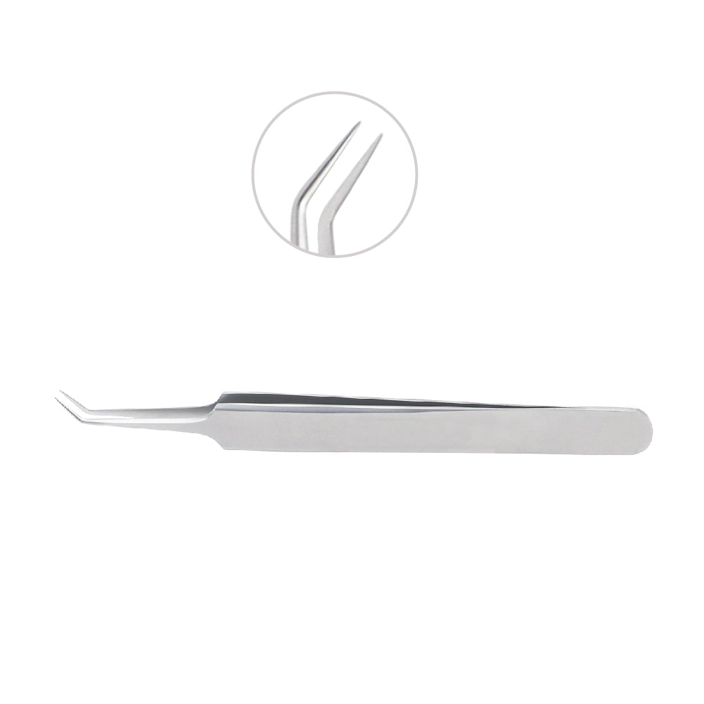 Jewelers forceps angled, No. 6, overall length 11.5 cm