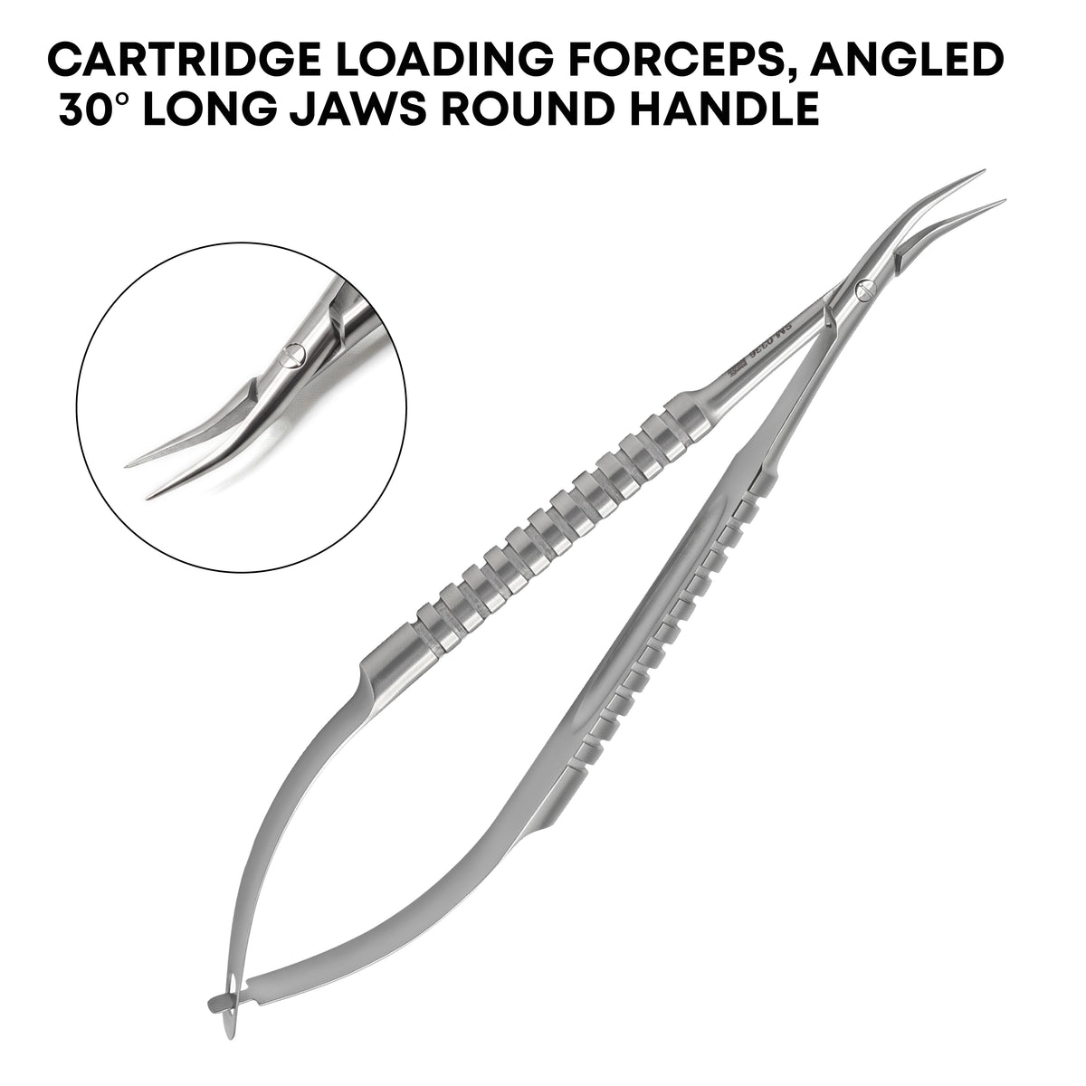 Cartridge Loading Forceps 30° Angled Long Jaws 12 cm