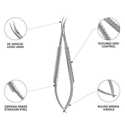 Cartridge Loading Forceps 30° Angled Long Jaws 12 cm