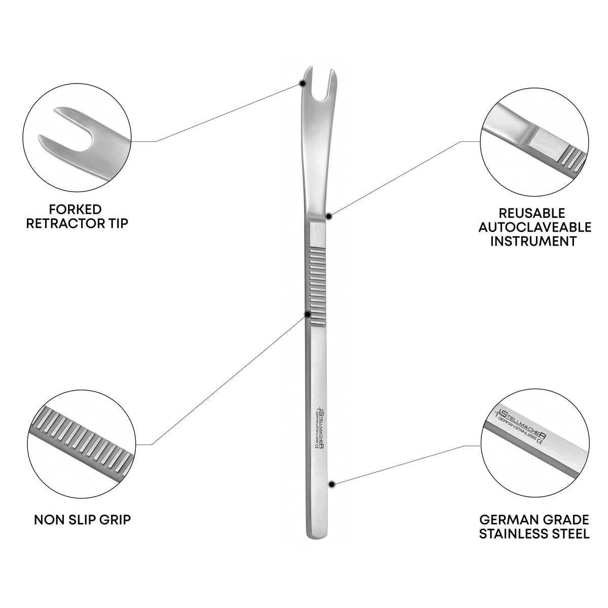 Schepens Orbital Retractor 144mm Stainless Steel Ophthalmic Instrument