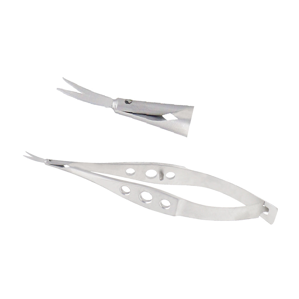 Micro Vannas Scissors, Secondaire Cataract, Curved, Very Delicate, Overall Length 8.5 cm - Stellmacher Instruments inc.