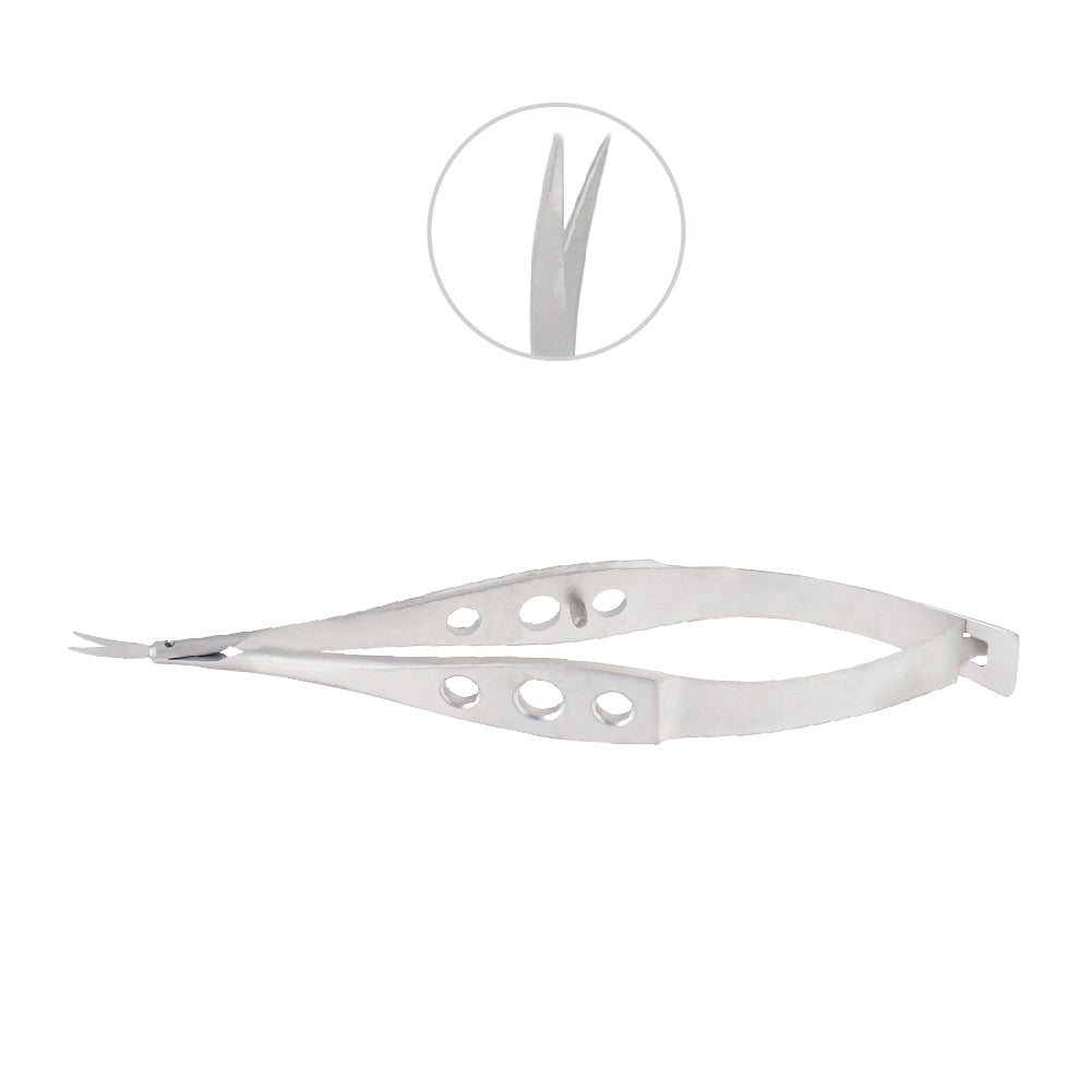 8.5 cm Micro Vannas Scissors, Secondaire Cataract, Curved, Very Delicate