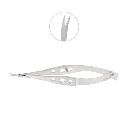 Micro Vannas Scissors, Secondaire Cataract, Curved, Very Delicate, Overall Length 8.5 cm - Stellmacher Instruments inc.