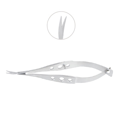 Micro Vannas Scissors, secondaire cataract, curved, very delicate, overall length 8.5 cm - Stellmacher Instruments inc.