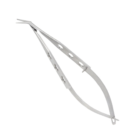 Corneal Micro scissors, angled, blunt, left overall length 10 cm