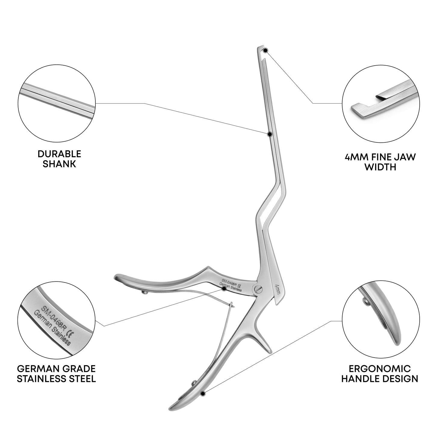 Foraminotomy Kerrison Punch 45° Upbiting 8"