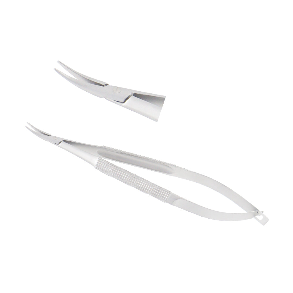 Barraquer Micro Needle Holder, curved, 1 mm, without lock, overall length 12.5 cm - Stellmacher Instruments inc.