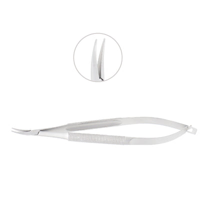 Barraquer Micro Needle Holder, curved, 1 mm, without lock, overall length 12.5 cm - Stellmacher Instruments inc.