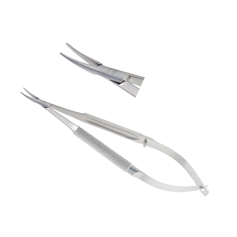 Barraquer, Micro Needle holder, curved, standard model, 1.0 x 10 mm, without lock, overall length 12 cm