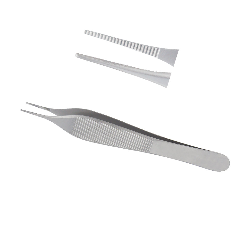 Adson forceps dressing, Serrated, 0.8 mm, overall length 12cm