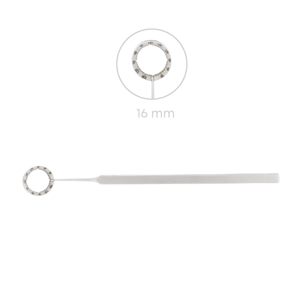 Henderson Degree Guage, beveled, with 4 notches to adjust the alignment marks, 16 mm - Stellmacher Instruments inc.