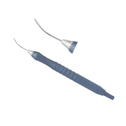 Aspirating cannula handpiece Conical Tip, aspirating port 0.3 mm, 23 ga, TT overall length 11cm Titanium - Stellmacher Instruments inc.