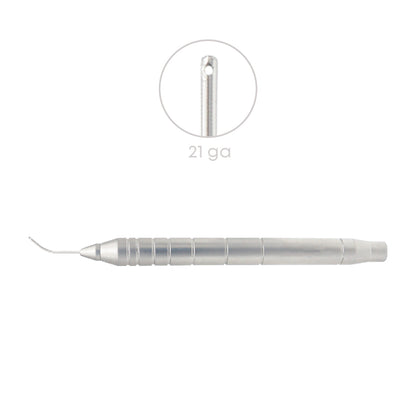 Irrigating Cannula handpiece Conical Tip, Irrigating port 2 x 0.5 mm, 21 ga, SS, overall length 11 cm - Stellmacher Instruments inc.