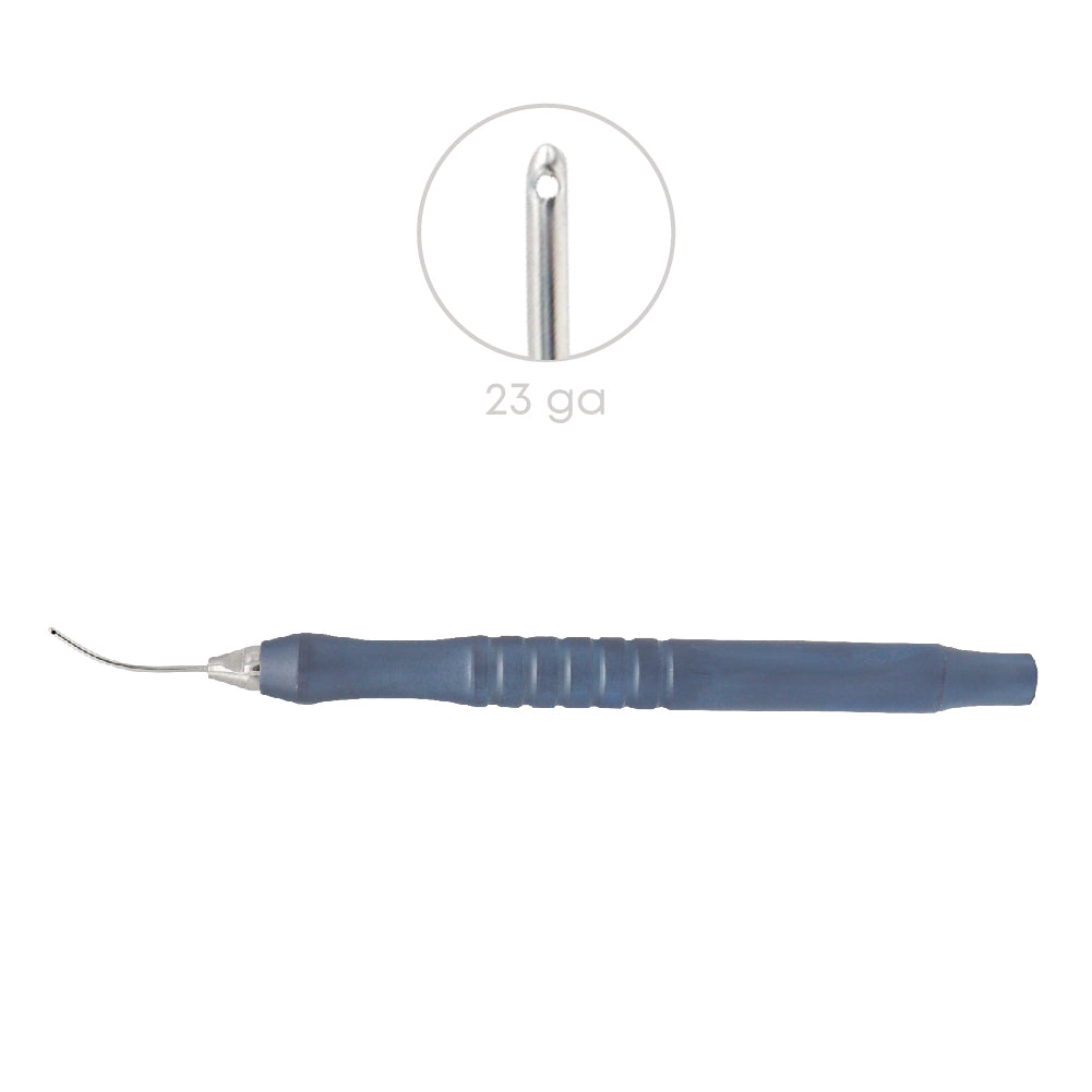 Irrigating Cannula handpiece Conical Tip, Irrigating port 2 x 0.5 mm, 23 ga, TT overall length 11 cm Titanium - Stellmacher Instruments inc.