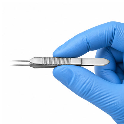 Bonn Tissue Forceps 1x2 Teeth, 0.12mm Tips, 75mm | Ophthalmic Surgical Forceps