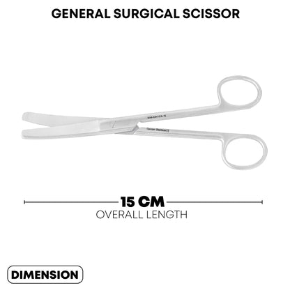 Surgical Operating Scissors Curved 150mm Blunt/Blunt