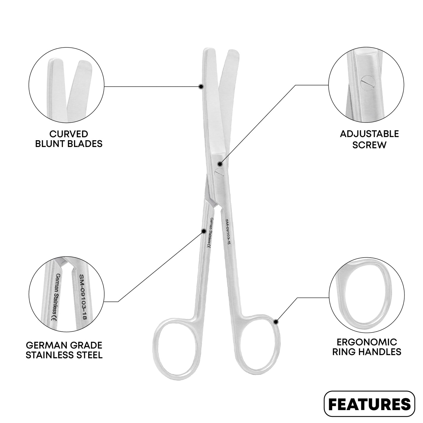 Surgical Operating Scissors Curved 150mm Blunt/Blunt