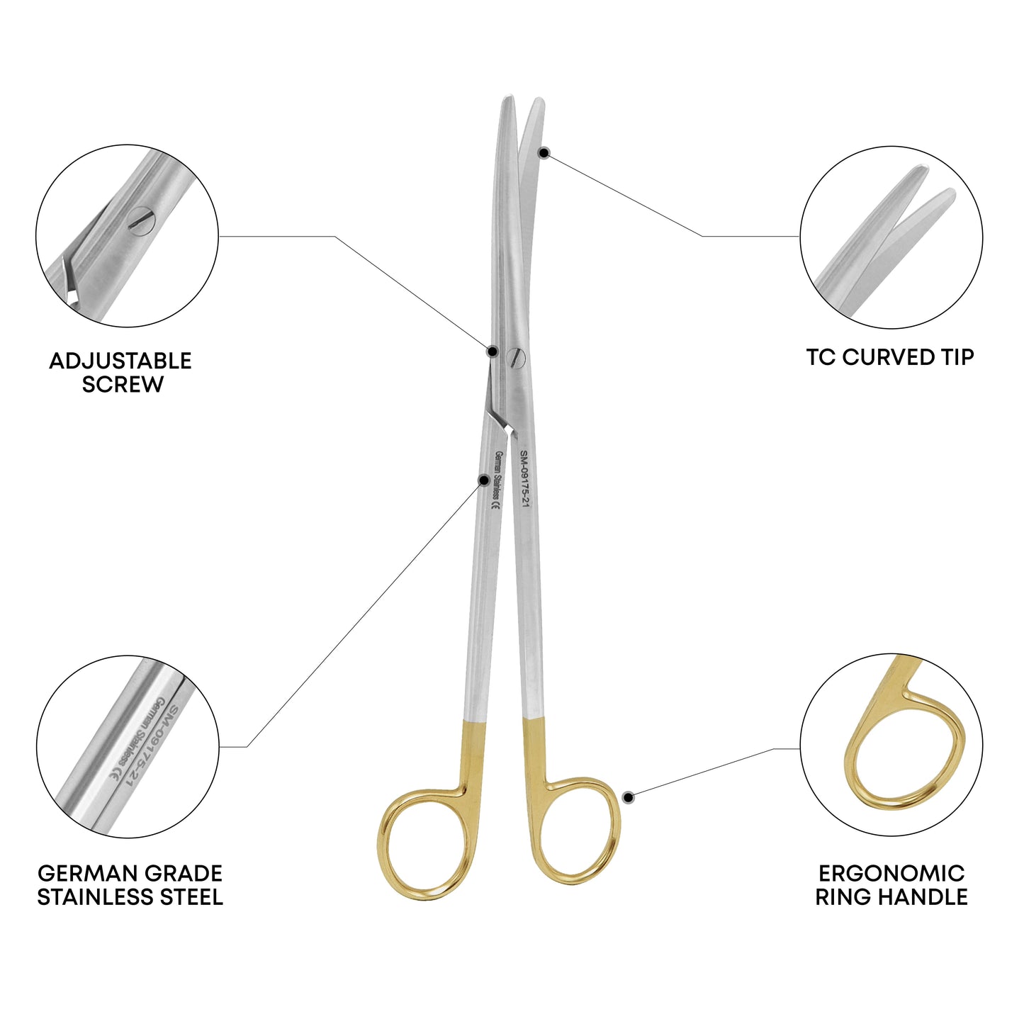Mayo-Stille Operating Scissors Curved 21cm / 8¼" – Tungsten Carbide T/C