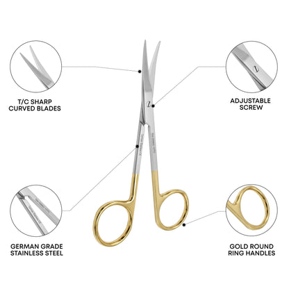 Surgical Operating Gum Scissors Curved 12.5cm – Tungsten Carbide TC