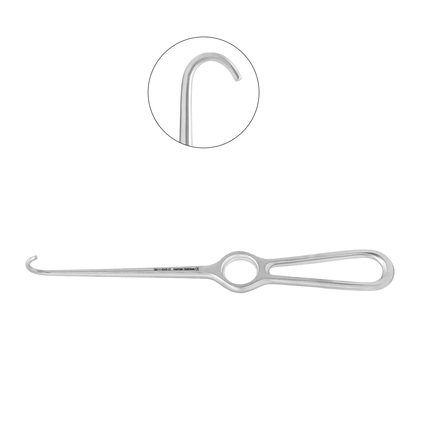Volkman Bone Hook – 23cm / 9" – 15×20mm Blunt Orthopedic Surgical Retractor