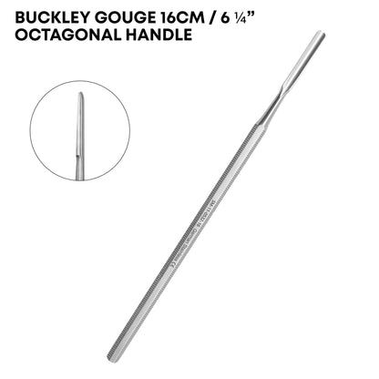 Buckley Bone Gouge 16cm / 6¼" – Octagonal Handle