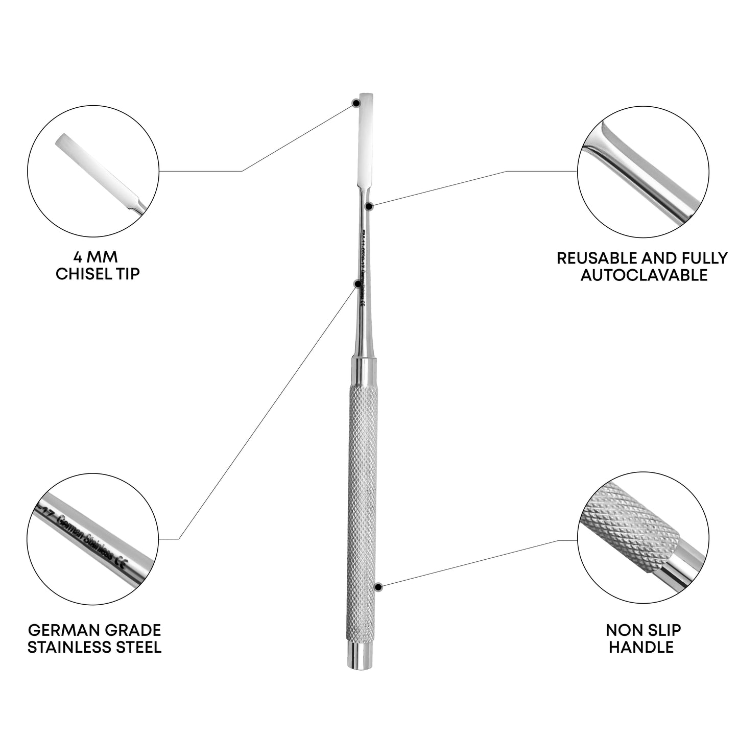 Gardner Bone Chisel 17cm / 6¾" – 4mm Triangular Blade