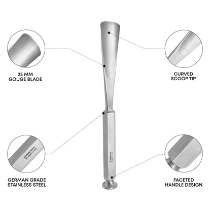 Stille Bone Gouge Straight 20cm / 8" – 25mm Orthopedic Surgical Gouge