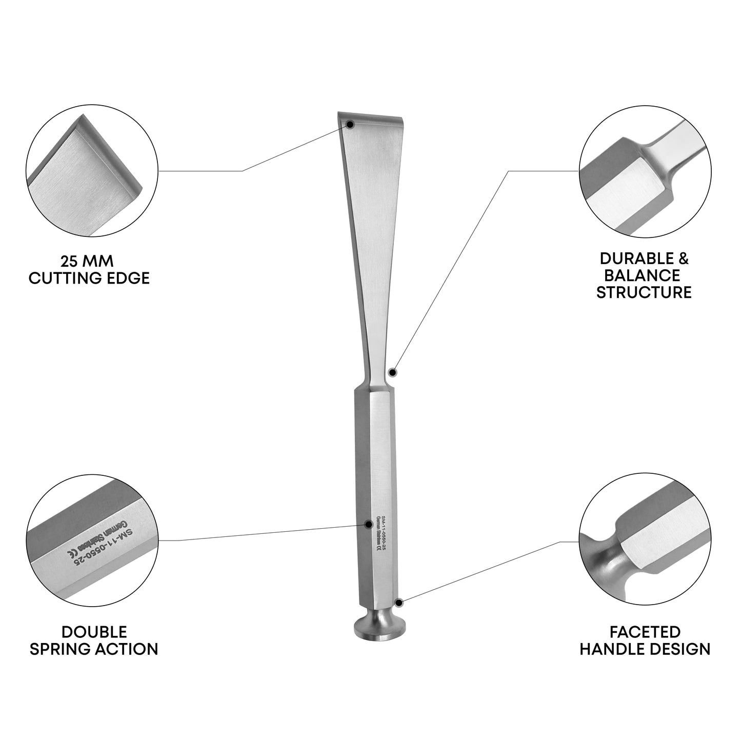 Stille Bone Chisel – 20cm (8") | 15mm & 25mm