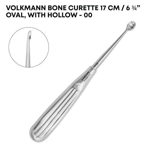 Volkmann Bone Curette 17 cm Oval Hollow Handle