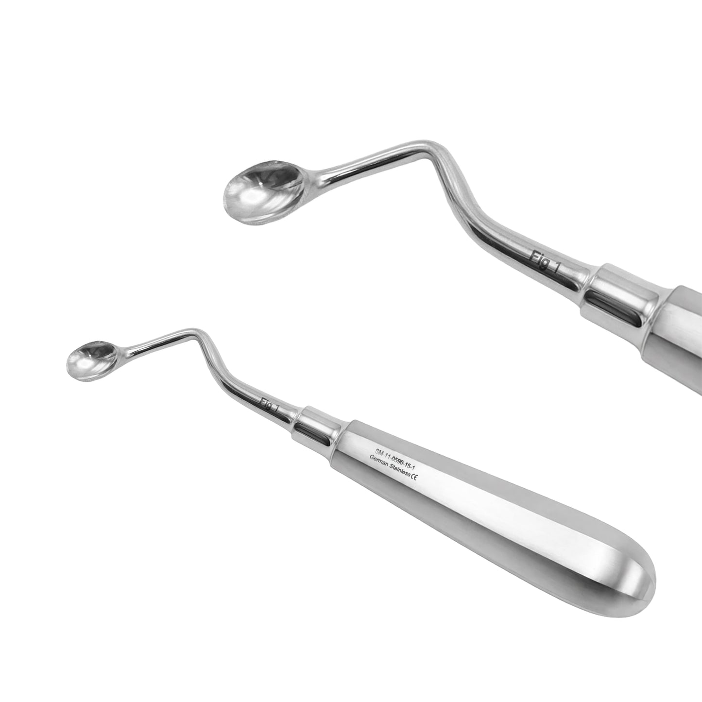 Model USA Bone Curette 15.5cm / 6” Oval Hollow Handle – Right