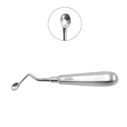 Model USA Bone Curette 15.5cm / 6” Oval Hollow Handle – Right