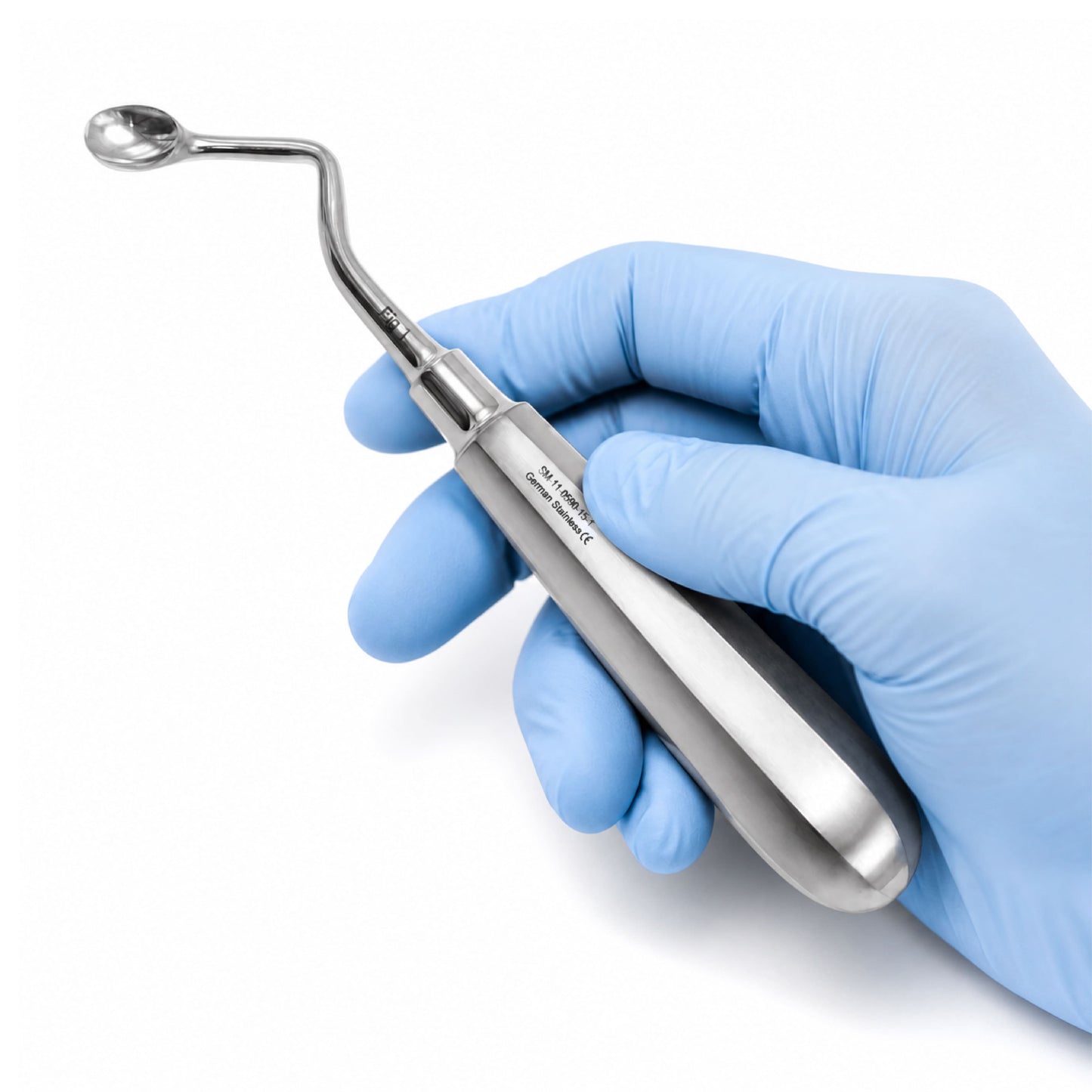 Model USA Bone Curette 15.5cm / 6” Oval Hollow Handle – Right