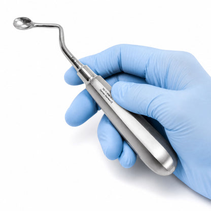 Model USA Bone Curette 15.5cm / 6” Oval Hollow Handle – Right