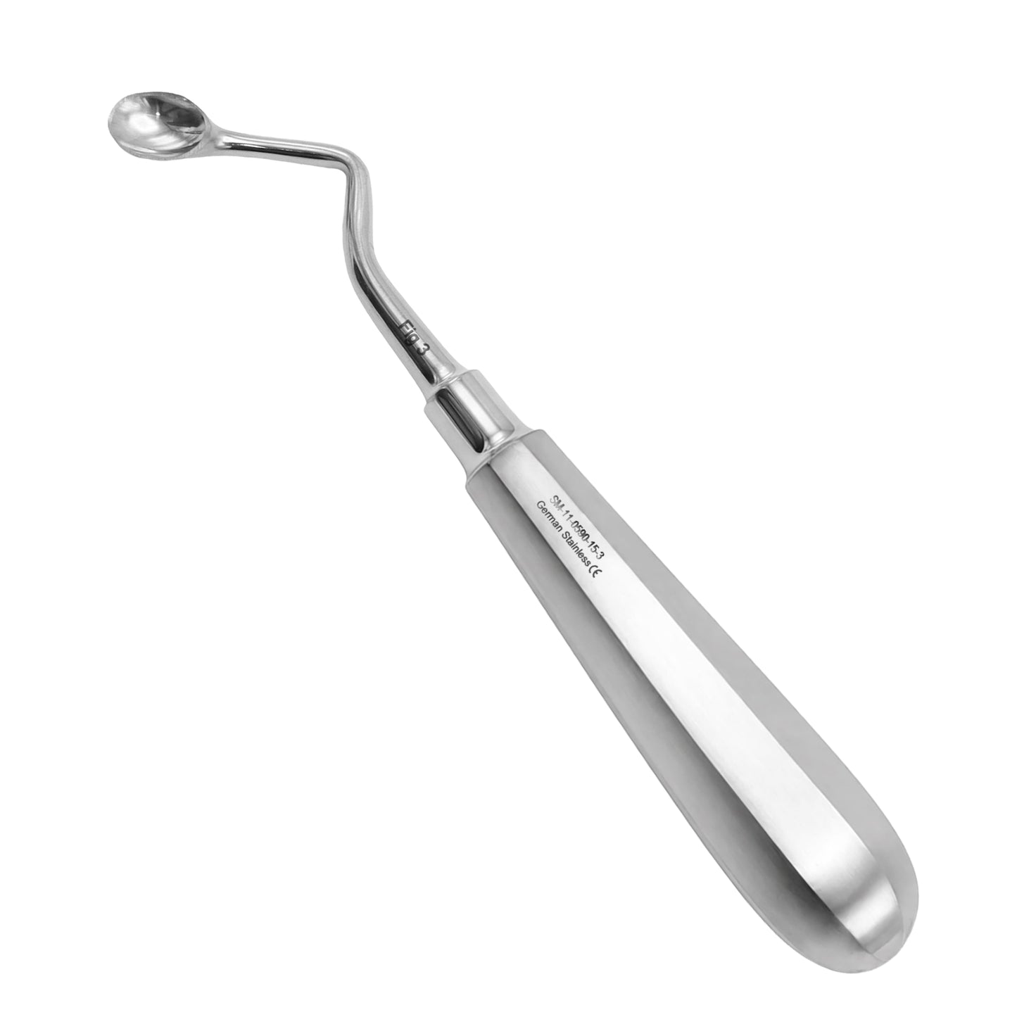 Model USA Bone Curette 15.5cm / 6” Oval Hollow Handle – Right