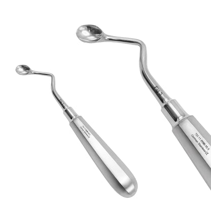 Model USA Bone Curette 15.5cm / 6” Oval Hollow Handle – Right