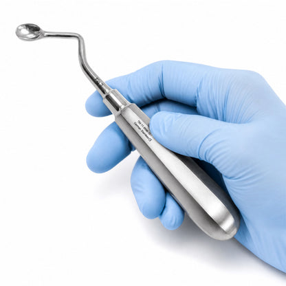 Model USA Bone Curette 15.5cm / 6” Oval Hollow Handle – Right