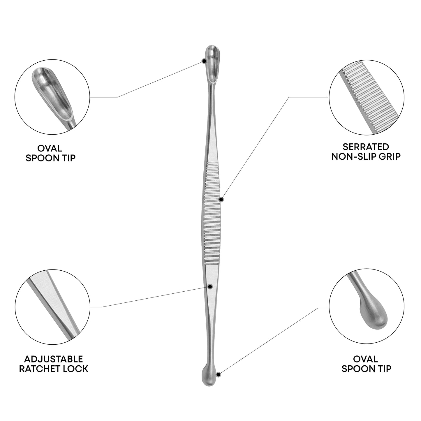 Volkmann Bone Curette Double-Ended – Orthopedic Surgical Instrument