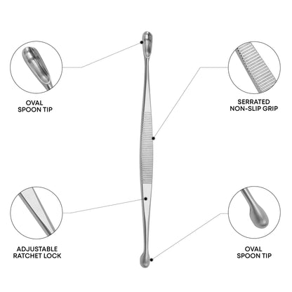 Volkmann Bone Curette Double-Ended – Orthopedic Surgical Instrument