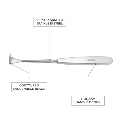 Langenbeck Periosteal Elevator 18.5cm / 7¼" – Hollow Handle