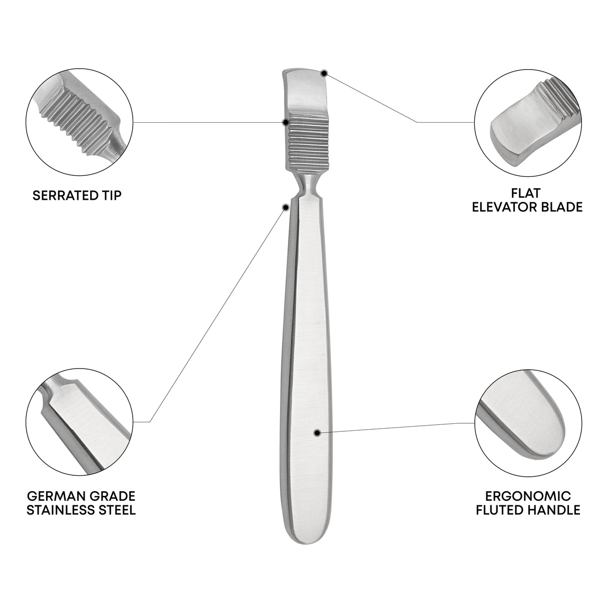 Farabeuf Periosteal Elevator 15cm / 6" – Hollow Handle Orthopedic Surgical Instrument