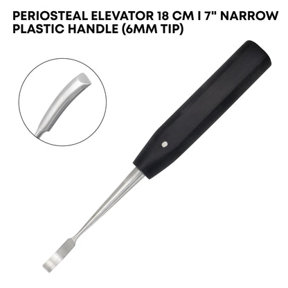 Periosteal Elevator 18cm / 7" – Narrow 6mm Tip with Plastic Handle