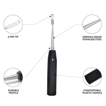 Periosteal Elevator 18cm / 7" – Narrow 6mm Tip with Plastic Handle